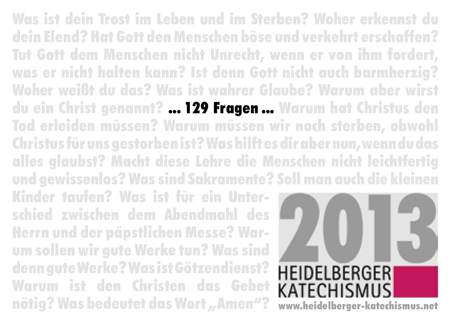 Ansicht der Postkarte "129 Fragen"